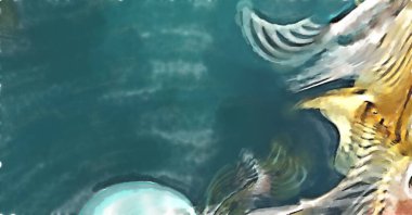 Modern sanat. Renkli çağdaş sanat eserleri. Renkli boya darbeleri. Soyut arkaplanda fırça darbeleri. fırça boyası.