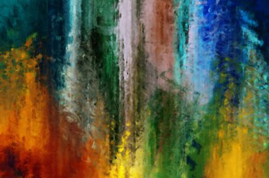 Modern sanat. Renkli çağdaş sanat eserleri. Renkli boya darbeleri. Soyut arkaplanda fırça darbeleri. Fırça boyası. Eşsiz duvar sanatı.