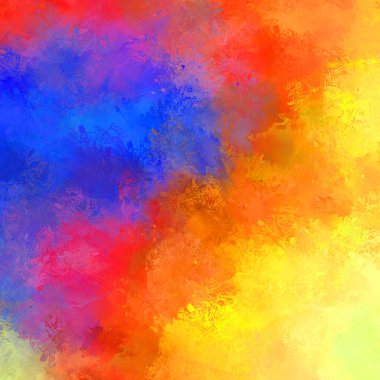 Canlı fırça darbeleriyle boyanmış. Renkli desenli resim. Fırçalanmış duvar kağıdını boya.