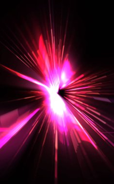 Fütürist mercek patlaması. Parlayan parçacıkları ve çizgileri olan ışık patlaması yıldızı. Güzel soyut ışın arkaplanı.