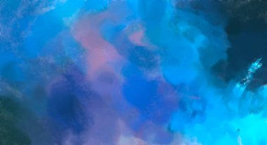 Çağdaş sanat. El yapımı resim. Modern sanat eserleri. Yüzeyde suluboya fırça darbeleriyle resim yapmak. 2D çizim. Sanatsal arkaplan resmi. Tablo üzerinde soyut resim. Renkli doku.