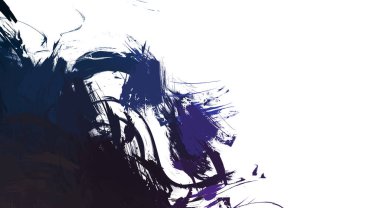 Taranmış Boyalı Soyut Arkaplan. Vahşi kaotik fırça darbeleri. Boya darbeleri. 2D İllüstrasyon. Fırça darbeli resim. 