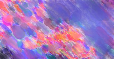 Çağdaş sanat. El yapımı resim. Modern sanat eserleri. Yüzeyde suluboya fırça darbeleriyle resim yapmak. 2D çizim. Sanatsal arkaplan resmi. Tablo üzerinde soyut resim. Renkli doku.