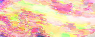 Çağdaş sanat. El yapımı resim. Modern sanat eserleri. Yüzeyde suluboya fırça darbeleriyle resim yapmak. 2D çizim. Sanatsal arkaplan resmi. Tablo üzerinde soyut resim. Renkli doku.