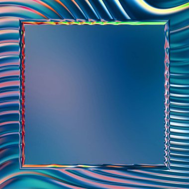 Soyut çerçeveli arkaplan. Renkli, canlı, dalgalı bir duvar kağıdı. Merkezi çerçeveli yaratıcı grafik 2d çizim. Dinamik şekilli modaya uygun sıvı örtüsü.