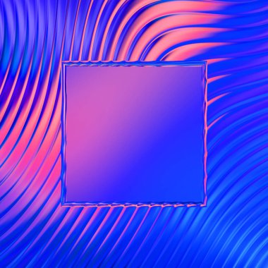 Soyut çerçeveli arkaplan. Renkli, canlı, dalgalı bir duvar kağıdı. Merkezi çerçeveli yaratıcı grafik 2d çizim. Dinamik şekilli modaya uygun sıvı örtüsü.