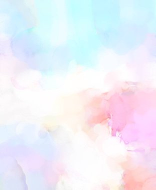 Yumuşak suluboya duvar kağıdı. Hafifçe fırçalanmış renkleri olan sanatsal bir resim. Pastel renkler arkaplana dokunmuş. Soyut duvar sanatı..