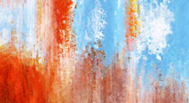 Modern sanat. Renkli çağdaş sanat eserleri. Renkli boya darbeleri. Soyut arkaplanda fırça darbeleri. Fırça boyası. Eşsiz duvar sanatı.