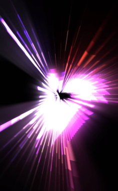 Fütürist mercek patlaması. Parlayan parçacıkları ve çizgileri olan ışık patlaması yıldızı. Güzel soyut ışın arkaplanı.