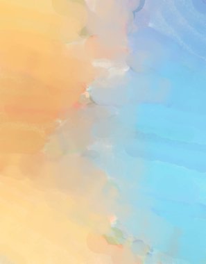 Yumuşak suluboya duvar kağıdı. Hafifçe fırçalanmış renkleri olan sanatsal bir resim. Pastel renkler arkaplana dokunmuş. Soyut duvar sanatı..