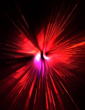 Fütürist mercek patlaması. Parlayan parçacıkları ve çizgileri olan ışık patlaması yıldızı. Güzel soyut ışın arkaplanı.