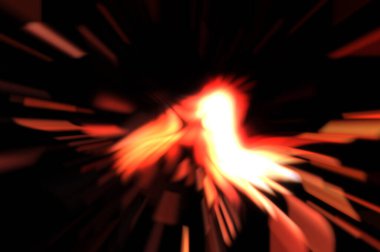 Işık parçacık izleri. Parlayan parçacıkları ve çizgileri olan ışık patlaması yıldızı. Güzel hareketli soyut ışın arkaplanı.