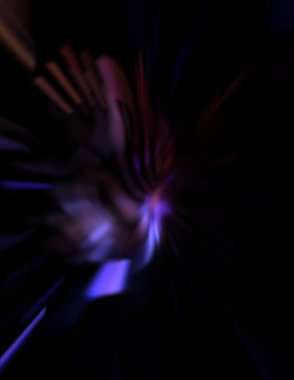 Işık parçacık izleri. Parlayan parçacıkları ve çizgileri olan ışık patlaması yıldızı. Güzel hareketli soyut ışın arkaplanı.