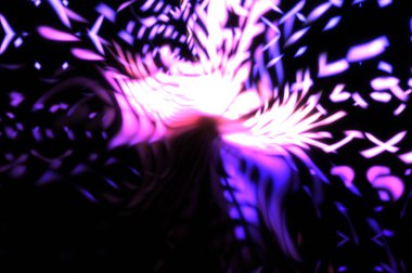 Işık parçacık izleri. Parlayan parçacıkları ve çizgileri olan ışık patlaması yıldızı. Güzel hareketli soyut ışın arkaplanı.