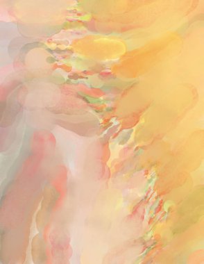 2D çizim. Sanatsal arkaplan resmi. Tablo üzerinde soyut resim. Çağdaş sanat. El yapımı resim. Renkli doku. Modern sanat eserleri. Yüzeyde suluboya fırça darbeleriyle boyama.