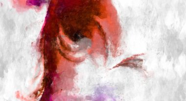 Soyut arkaplanda pürüzlü fırça darbeleri. Fırça boyası. Renkli boya darbeleri. Eşsiz duvar sanatı. Tuvaldeki modern sanat. Renkli çağdaş sanat eserleri. 