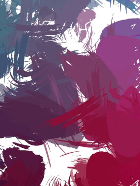 Renkli fırça darbelerinin 2B çizimi. Dekoratif doku resmi. Canlı boya desenli arka plan. Kaotik fırça darbeleri resim.