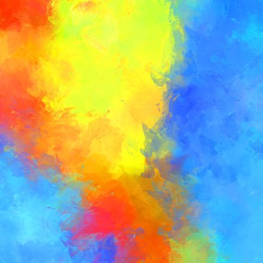 Duvar sanatı Eşsiz ve yaratıcı illüstrasyon. Fırça darbesi ile boyanmış. Renkli fırça darbelerinin soyut arkaplanı. Fırçalanmış canlı duvar kâğıdı. Boyalı sanatsal yaratım.