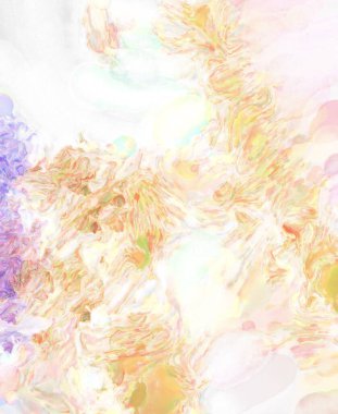 2D çizim. Sanatsal arkaplan resmi. Tablo üzerinde soyut resim. Çağdaş sanat. El yapımı resim. Renkli doku. Modern sanat eserleri. Yüzeyde suluboya fırça darbeleriyle boyama.