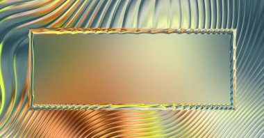 Soyut çerçeveli arkaplan. Renkli, canlı, dalgalı bir duvar kağıdı. Merkezi çerçeveli yaratıcı grafik 2d çizim. Dinamik şekilli modaya uygun sıvı örtüsü.