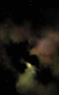 Galaksi uzayındaki yıldız alanı renkli nebula ile. Uzayın derinliklerinin bilim kurgu geçmişi. Ruhsal duvar kağıdı.