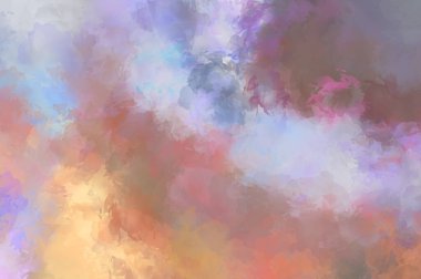 Renkli fırça darbelerinin 2D çizimi. Dekoratif desenli resim. canlı boya desenli arkaplan.