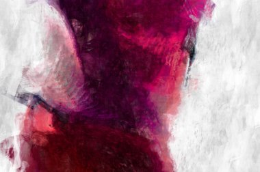 Soyut arkaplanda pürüzlü fırça darbeleri. Fırça boyası. Renkli boya darbeleri. Eşsiz duvar sanatı. Tuvaldeki modern sanat. Renkli çağdaş sanat eserleri. 