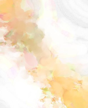Pastel renklerde suluboya resim. Poster, duvar sanatı, afiş, kart, kitap kapağı ya da ambalaj için rahatlatıcı kompozisyonun yumuşak renkli çizimi. Modern fırça darbeleri resim.