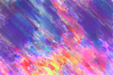 Çağdaş sanat. El yapımı resim. Modern sanat eserleri. Yüzeyde suluboya fırça darbeleriyle resim yapmak. 2D çizim. Sanatsal arkaplan resmi. Tablo üzerinde soyut resim. Renkli doku.