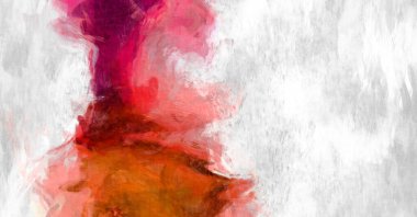 Soyut arkaplanda pürüzlü fırça darbeleri. Fırça boyası. Renkli boya darbeleri. Eşsiz duvar sanatı. Tuvaldeki modern sanat. Renkli çağdaş sanat eserleri. 