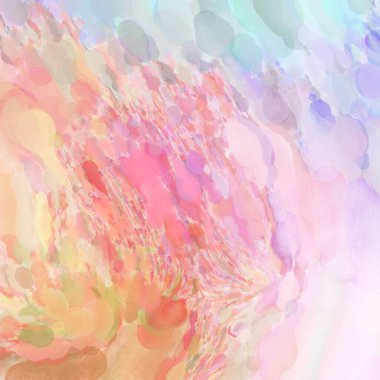 Pastel renklerde suluboya resim. Poster, duvar sanatı, afiş, kart, kitap kapağı ya da ambalaj için rahatlatıcı kompozisyonun yumuşak renkli çizimi. Modern fırça darbeleri resim.