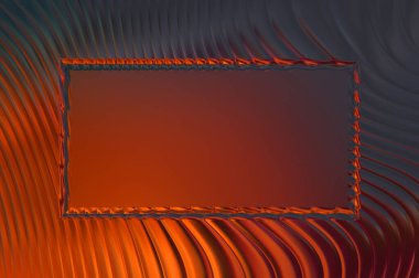 Soyut çerçeveli arkaplan. Renkli, canlı, dalgalı bir duvar kağıdı. Merkezi çerçeveli yaratıcı grafik 2d çizim. Dinamik şekilli modaya uygun sıvı örtüsü.