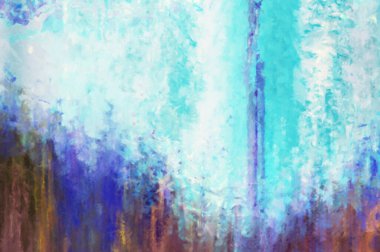 Modern sanat. Renkli çağdaş sanat eserleri. Renkli boya darbeleri. Soyut arkaplanda fırça darbeleri. Fırça boyası. Eşsiz duvar sanatı.