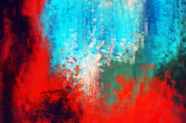 Modern sanat. Renkli çağdaş sanat eserleri. Renkli boya darbeleri. Soyut arkaplanda fırça darbeleri. Fırça boyası. Eşsiz duvar sanatı.