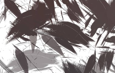 Renkli fırça darbelerinin 2B çizimi. Dekoratif doku resmi. Canlı boya desenli arka plan. Kaotik fırça darbeleri resim.