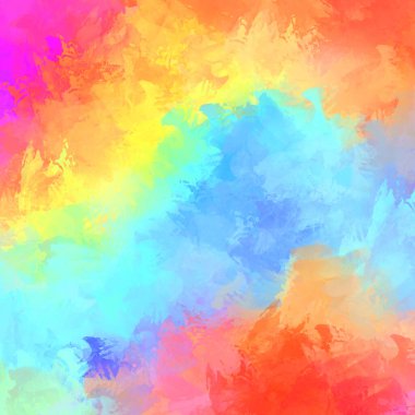 Yaratıcı soyut resim. Artistik fırça darbeleriyle donatılmış. Renkli ve canlı bir illüstrasyon. boyalı sanat.