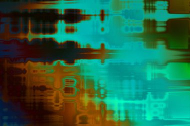 Soyut arkaplan. Yaşlanmış grunge dokusunda geometrik elementler. Farklı renk desenli grafiksel illüstrasyon.