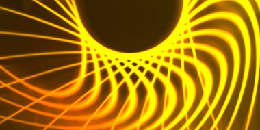 Işık dalgalarının neon renkli soyut tasarımı. Dijital arka plan ve neon ışığı parlama efekti. Parlak ışınlar duvar kağıdı.