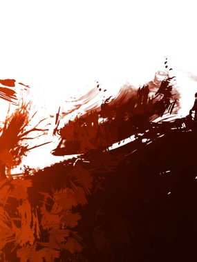 Taranmış Boyalı Soyut Arkaplan. Vahşi kaotik fırça darbeleri. Boya darbeleri. 2D İllüstrasyon. Fırça darbeli resim. 