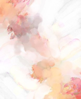 2D çizim. Sanatsal arkaplan resmi. Tablo üzerinde soyut resim. Çağdaş sanat. El yapımı resim. Renkli doku. Modern sanat eserleri. Yüzeyde suluboya fırça darbeleriyle boyama.