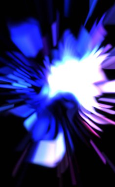 Işık parçacık izleri. Parlayan parçacıkları ve çizgileri olan ışık patlaması yıldızı. Güzel hareketli soyut ışın arkaplanı.