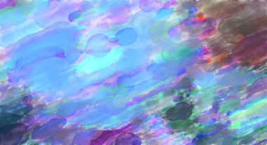 Çağdaş sanat. El yapımı resim. Modern sanat eserleri. Yüzeyde suluboya fırça darbeleriyle resim yapmak. 2D çizim. Sanatsal arkaplan resmi. Tablo üzerinde soyut resim. Renkli doku.