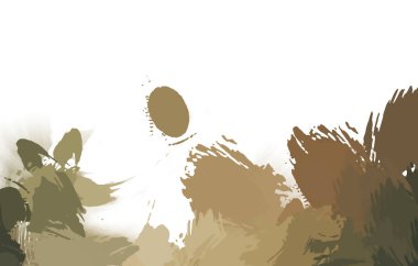 Taranmış Boyalı Soyut Arkaplan. Vahşi kaotik fırça darbeleri. Boya darbeleri. 2D İllüstrasyon. Fırça darbeli resim. 