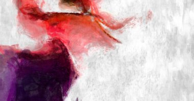 Soyut arkaplanda pürüzlü fırça darbeleri. Fırça boyası. Renkli boya darbeleri. Eşsiz duvar sanatı. Tuvaldeki modern sanat. Renkli çağdaş sanat eserleri. 