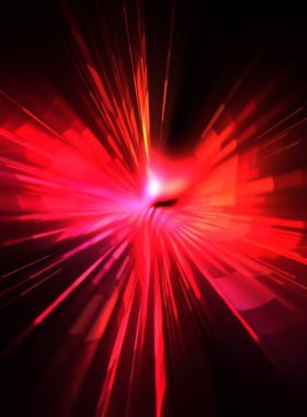 Fütürist mercek patlaması. Parlayan parçacıkları ve çizgileri olan ışık patlaması yıldızı. Güzel soyut ışın arkaplanı.