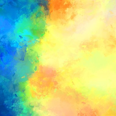 Canlı fırça darbeleriyle boyanmış. Renkli desenli resim. Fırçalanmış duvar kağıdını boya.