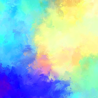 Canlı fırça darbeleriyle boyanmış. Renkli desenli resim. Fırçalanmış duvar kağıdını boya.