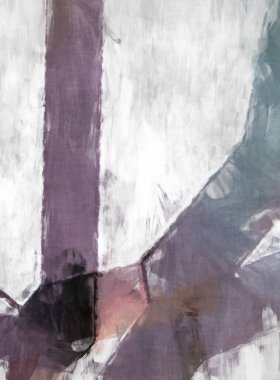 Soyut arkaplanda pürüzlü fırça darbeleri. Fırça boyası. Renkli boya darbeleri. Eşsiz duvar sanatı. Tuvaldeki modern sanat. Renkli çağdaş sanat eserleri. 