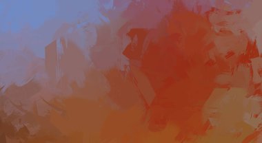 Vahşi fırça darbeleri. Taranmış Boyalı Soyut Arkaplan. Fırça darbesi ile boyanmış. Boya darbeleri. 2B Görüntü.