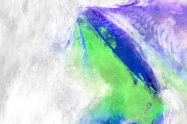 Soyut arkaplanda pürüzlü fırça darbeleri. Fırça boyası. Renkli boya darbeleri. Eşsiz duvar sanatı. Tuvaldeki modern sanat. Renkli çağdaş sanat eserleri. 